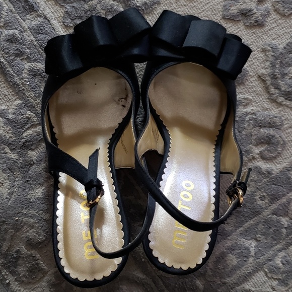 Black satin peep toe - Picture 4 of 6